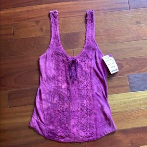 NWT Free People XS Lace/Tie-Dye Tank Top